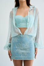 Load image into Gallery viewer, Aqua Denim Mini Skirt
