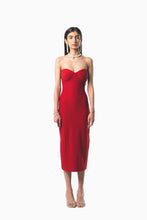Load image into Gallery viewer, Strapless Scarlett Midi Dress