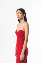 Load image into Gallery viewer, Strapless Scarlett Midi Dress