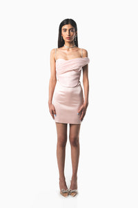 Knotted One Shoulder Baddie Corset Top In Light Pink