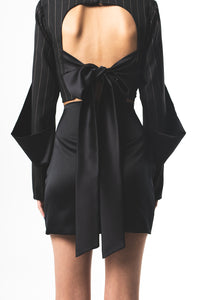 Skyline Blazer Corset Top In Noir