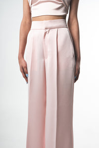Wide pleated pants in pink