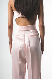 Wide pleated pants in pink